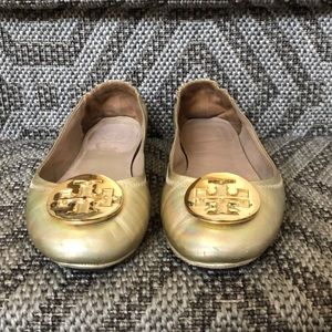 Tory Burch Minnie Travel Ballet Flat, Gold